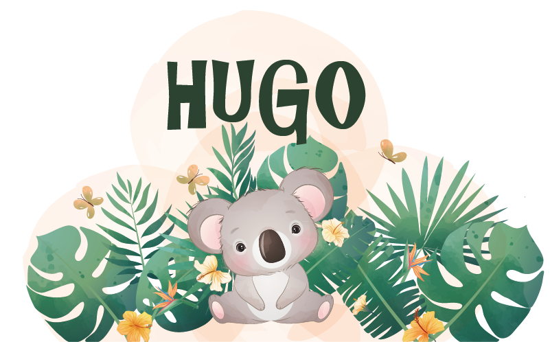 Tappeto vinile per bambini koala carino con nome - TenStickers