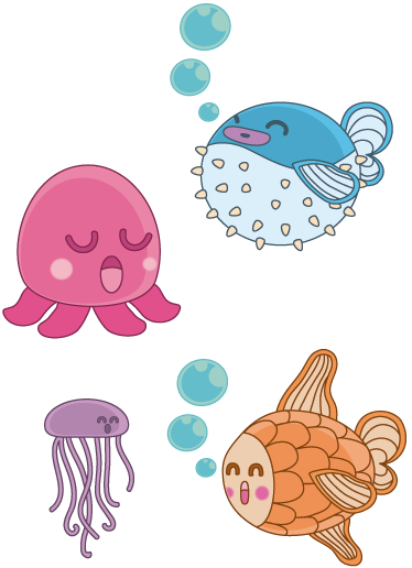Tappeto vinile per bambini illustrazione pesci - TenStickers