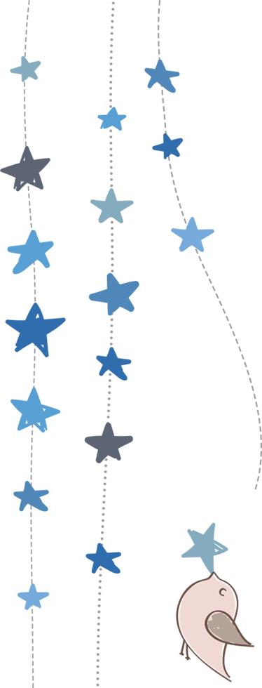 Tappeto vinile per bambini stelle blu e uccello - TenStickers