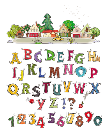 Tappeto vinile per bambini alfabeto e numeri colorati - TenStickers