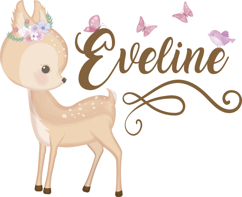Tappeto vinile per bambini adesivo cervo personalizzato - TenStickers