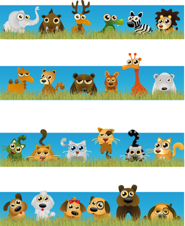 Tappeto vinile per bambini strisce con animali - TenStickers