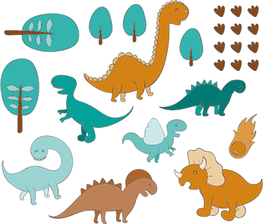 Tappeto vinile per bambini paesaggio giurassico - TenStickers