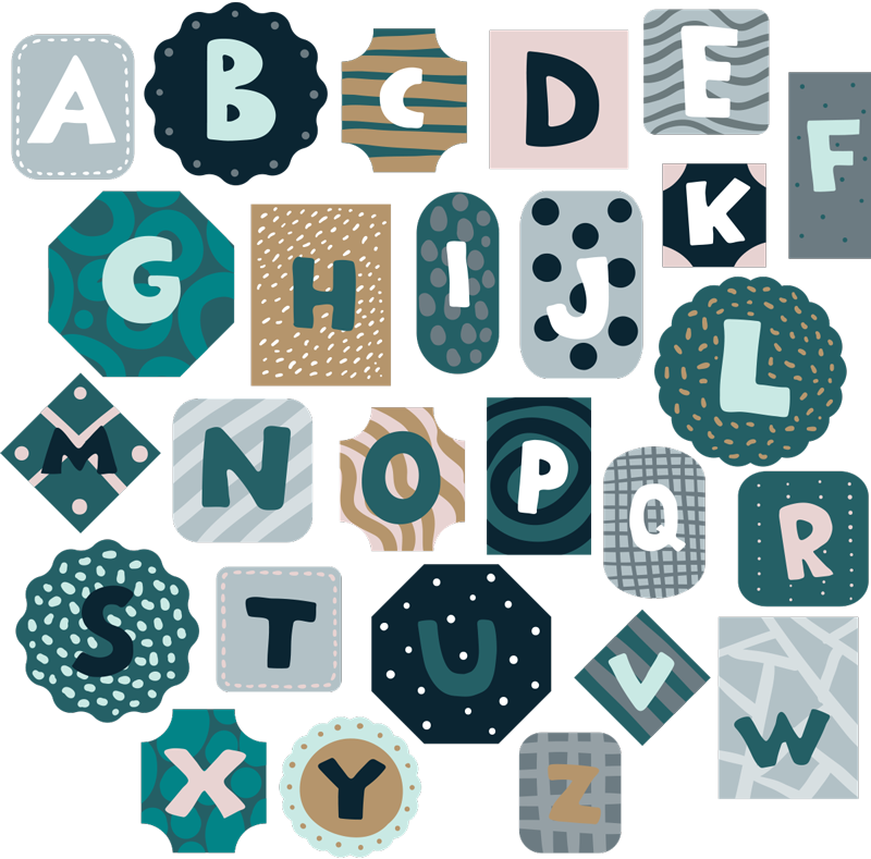 Tappeto vinile per bambini adesivo alfabetico nordico - TenStickers