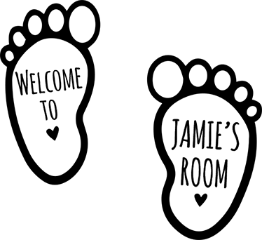 Tappeto vinile per bambini piedi con nome - TenStickers
