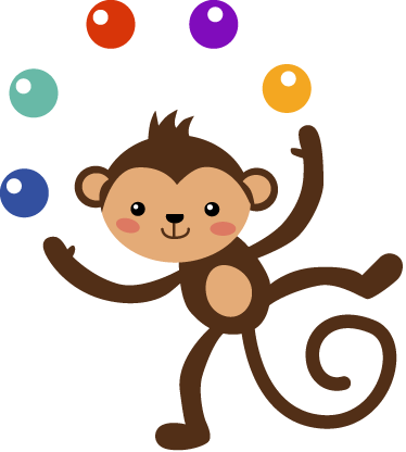 Tappeto vinile per bambini scimmia giocoliera - TenStickers
