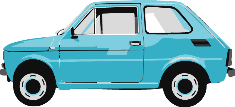 Tappeto vinile per bambini auto vintage blu - TenStickers