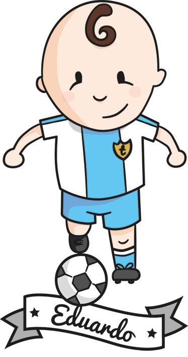 Tappeto vinile per bambini calciatore con nome - TenStickers