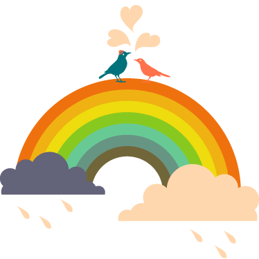 Tappeto vinile per bambini uccelli sull'arcobaleno - TenStickers