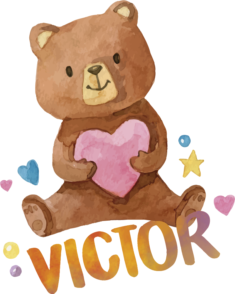 Tappeto vinile per bambini orsetto di peluche con cuore - TenStickers