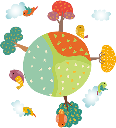 Tappeto vinile per bambini primavera circolare con animali - TenStickers