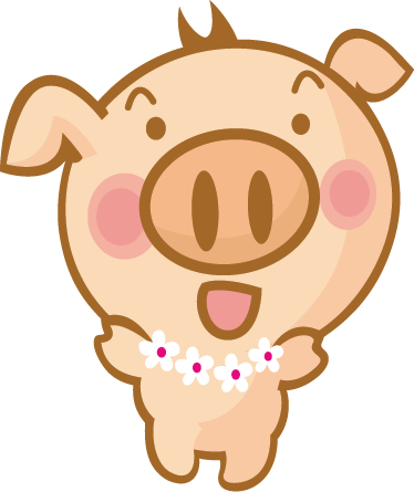 Tappeto vinile per bambini maialino hawaiano - TenStickers