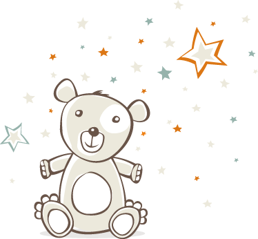 Tappeto vinile per bambini orsetto con stelle - TenStickers