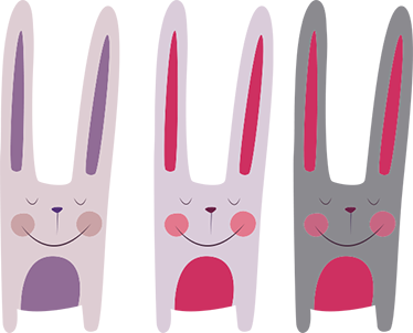 Tappeto vinile per bambini tre coniglietti felici - TenStickers