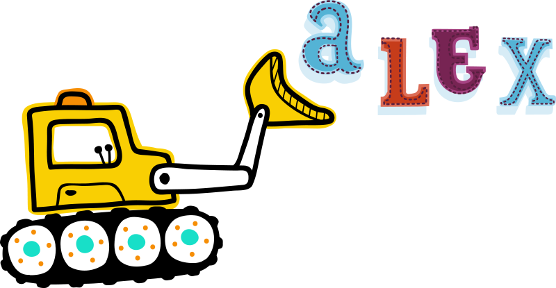 Tappeto vinile per bambini escavatore personalizzato - TenStickers