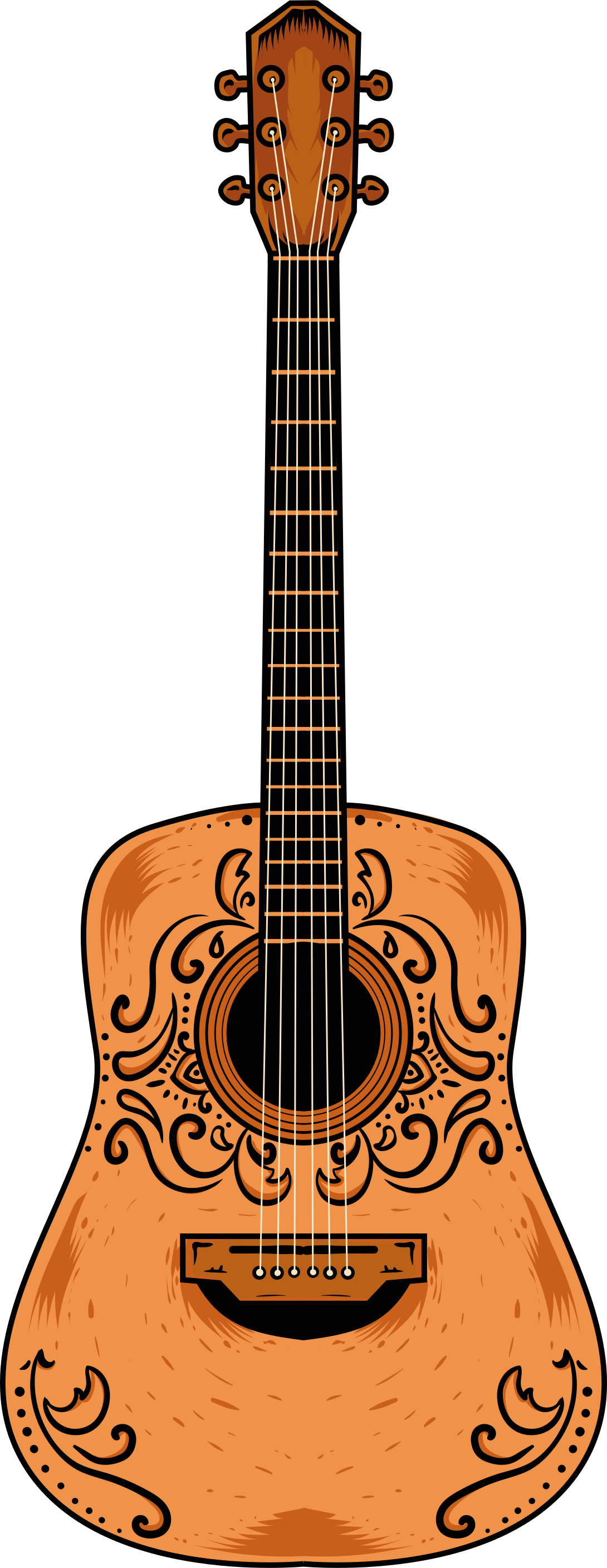 Tappeto vinile camera da letto chitarra arancione - TenStickers