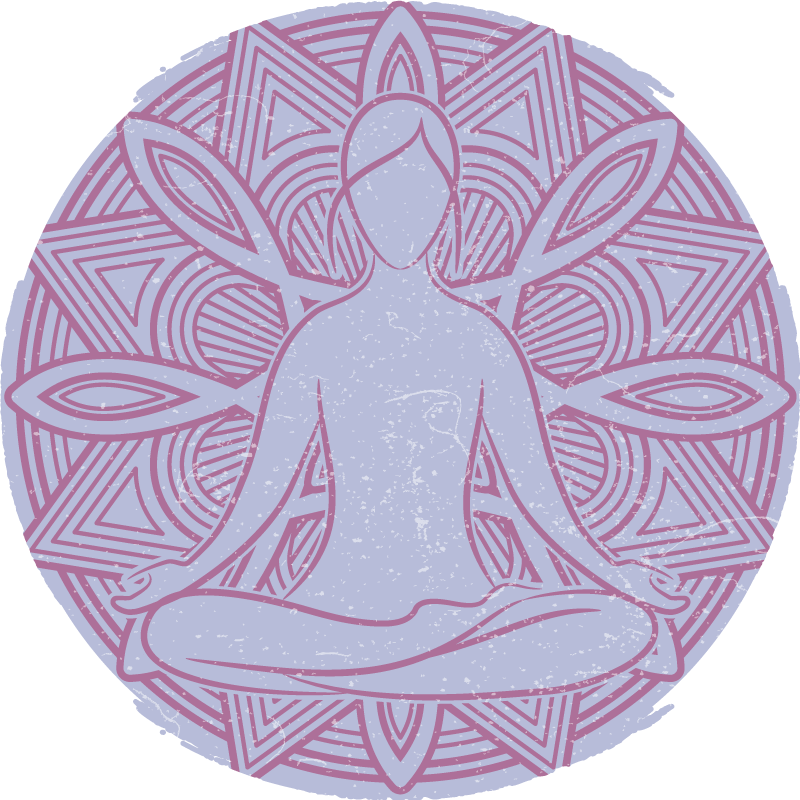 Tappeto vinile camera da letto fiore di loto yoga - TenStickers