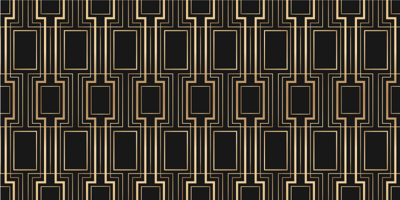 Tappeto vinile camera da letto motivo deco oro e nero - TenStickers