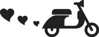 Tappeto vinile camera da letto moto e cuori - TenStickers