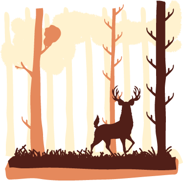 Tappeto vinile camera da letto foresta e cervi - TenStickers