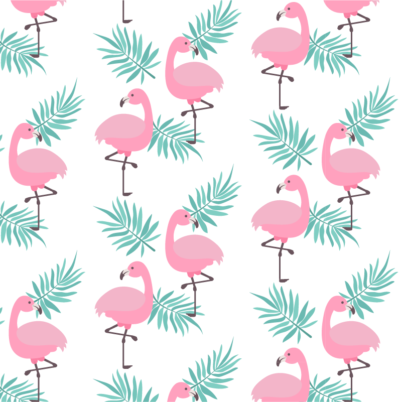 Tappeto vinile camera da letto flamenco tropicale - TenStickers