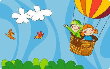 Tappeto vinile per bambini volando in mongolfiera - TenStickers