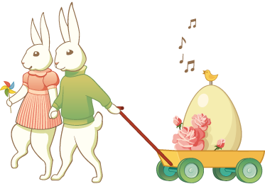 Tappeto vinile per bambini con coniglietti pasquali - TenStickers