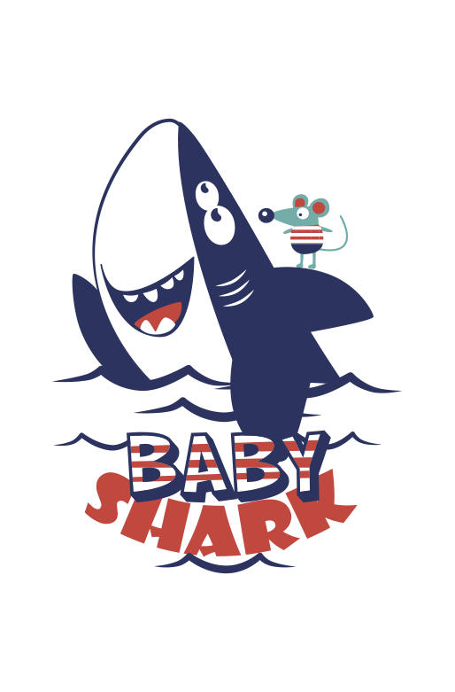Tappeto vinile per bambini squalo baby - TenStickers