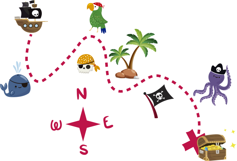 Tappeto vinile giochi mappa del tesoro - TenStickers