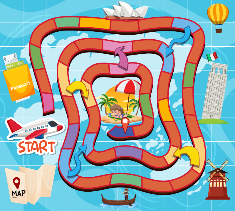 Tappeto vinile giochi da viaggio - TenStickers