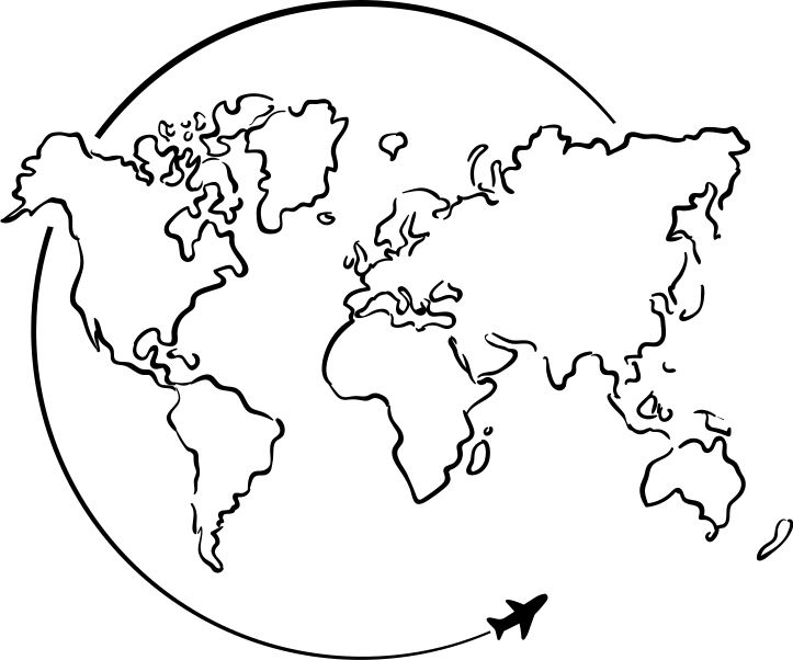 Tappeto vinile mappamondo cerchio aereo - TenStickers