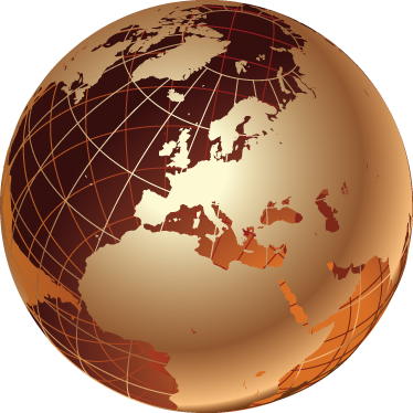 Tappeto vinile mappamondo mondo dorato europa - TenStickers