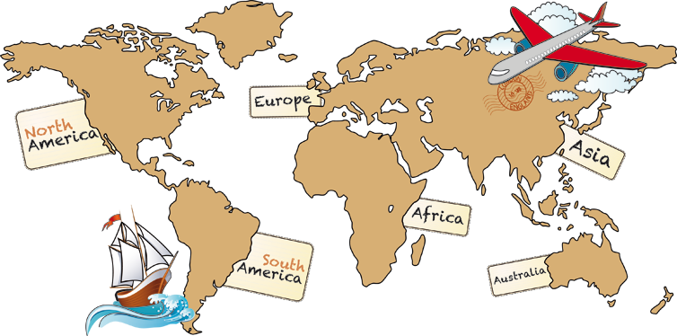 Tappeto vinile mappamondo continenti in inglese - TenStickers