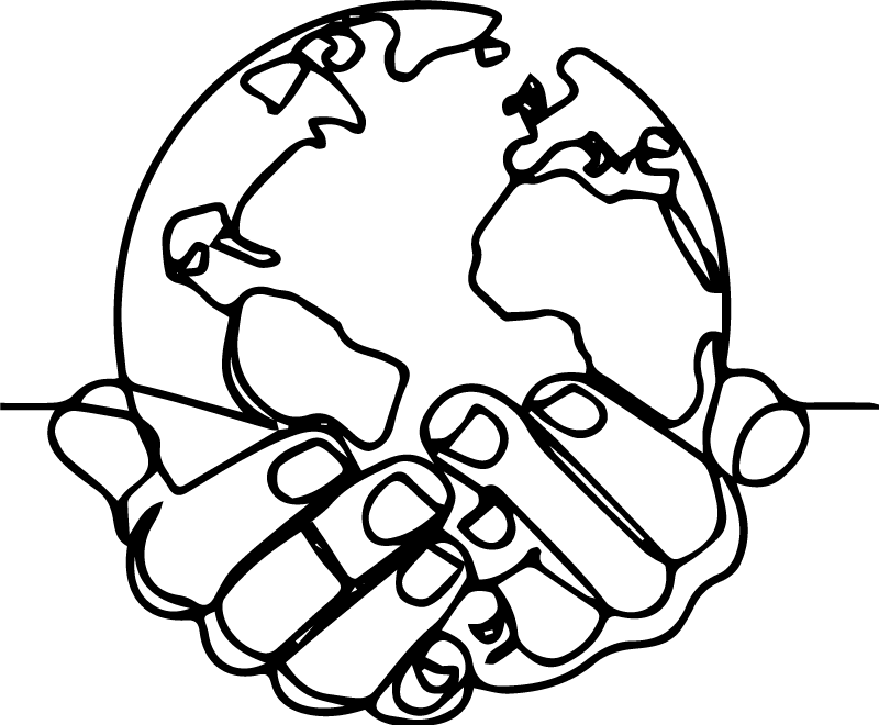 Tappeto vinile mappamondo terra minimalista - TenStickers