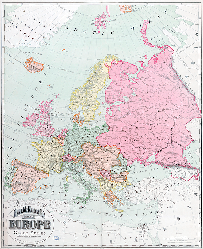 Tappeto vinile mappamondo mappa dell'europa 1900 - TenStickers