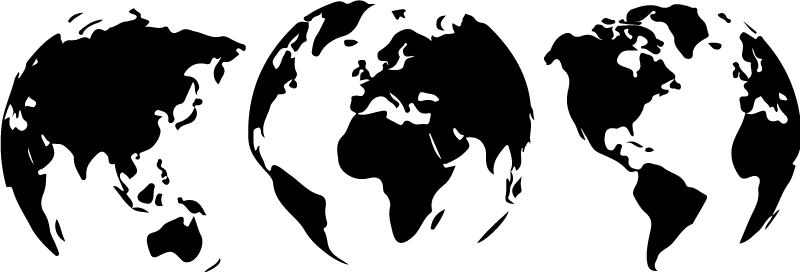 Tappeto vinile mappamondo 3 mappe della terra per continente - TenStickers