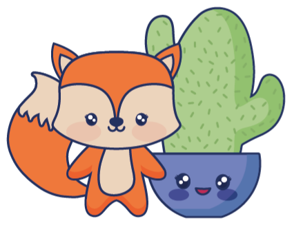 Tappeto vinile per bambini cactus e volpe anime - TenStickers