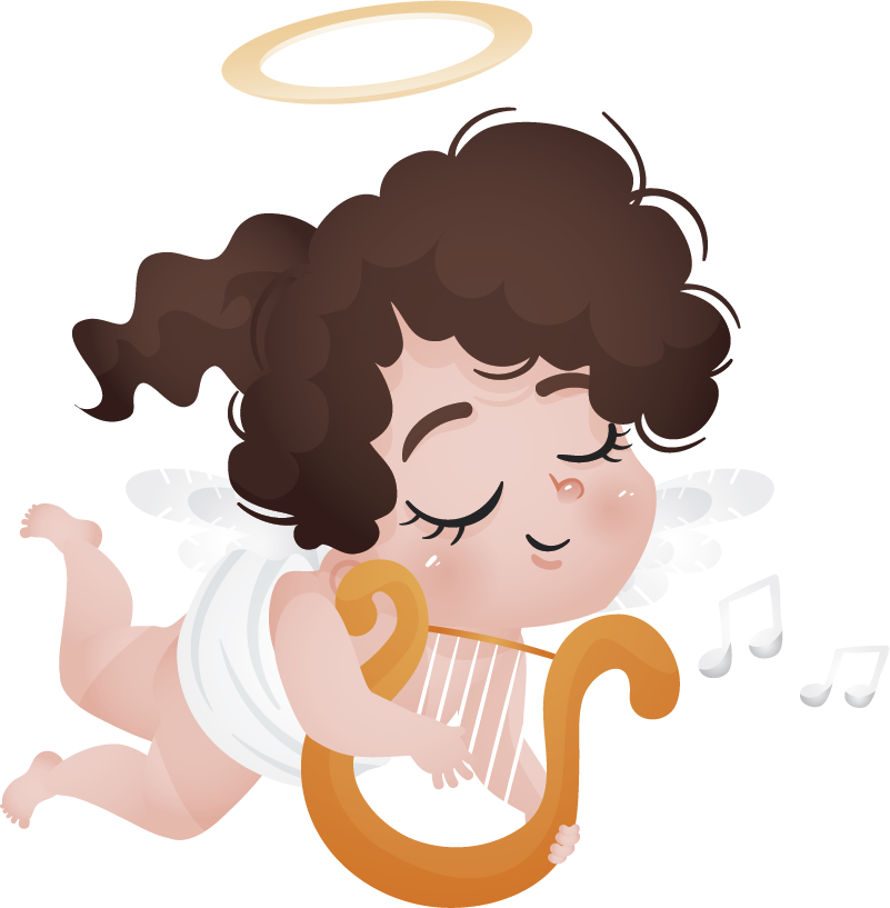 Tappeto vinile per bambini suonando l'arpa - TenStickers