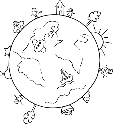 Tappeto vinile per bambini mappa del mondo viaggi - TenStickers