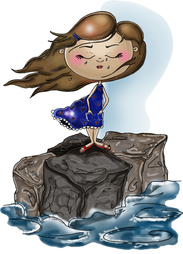 Tappeto vinile per bambini bambina nel mare - TenStickers