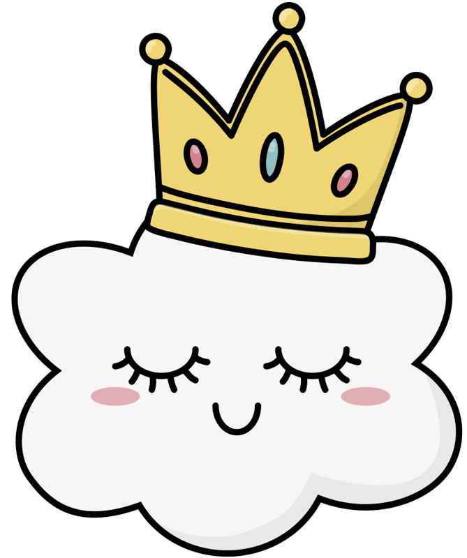 Tappeto vinile per bambini nuvole incoronate - TenStickers