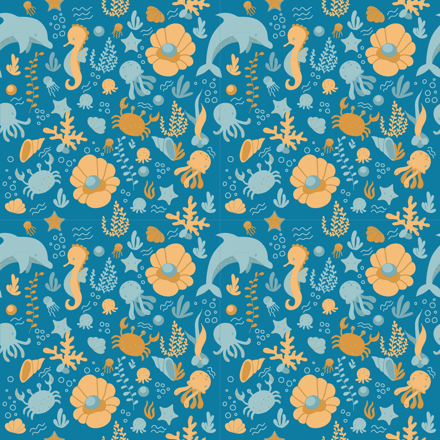 Tappeto vinile per bambini cartone marino - TenStickers