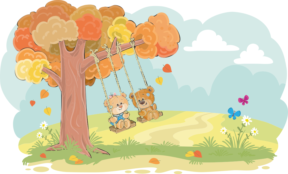 Tappeto vinile per bambini orsi di peluche nel bosco - TenStickers