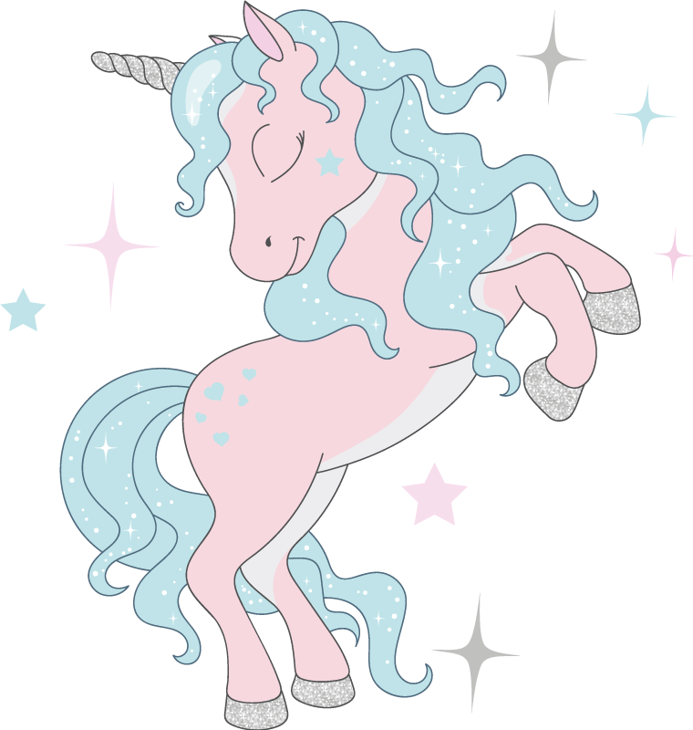 Tappeto vinile per bambini fantasia unicorni brillanti - TenStickers