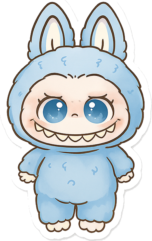 Tappeto vinile per bambini pupazzo mostro blu - TenStickers