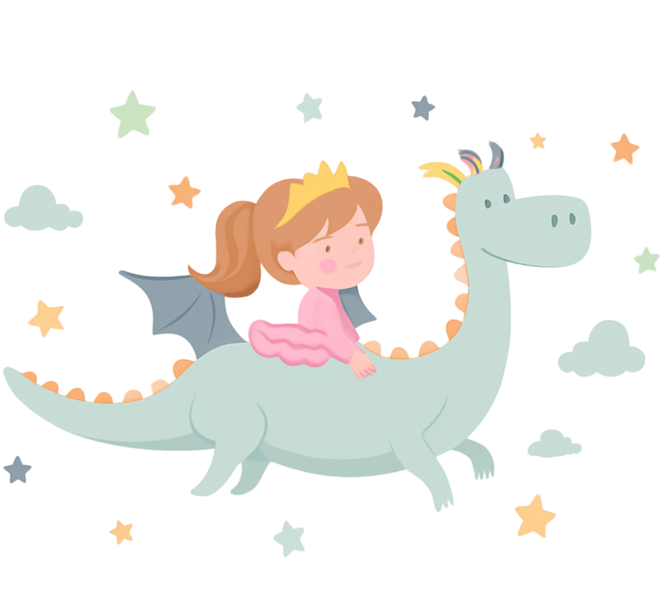 Tappeto vinile per bambini principessa su un drago - TenStickers