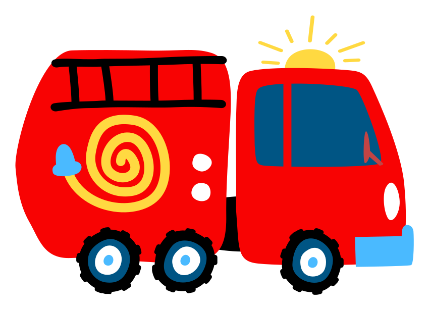Tappeto vinile per bambini veicolo rosso giocoso - TenStickers