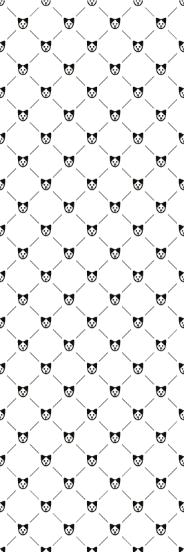 Tappeto vinile bagno motivo geometrico cani bianco e nero - TenStickers