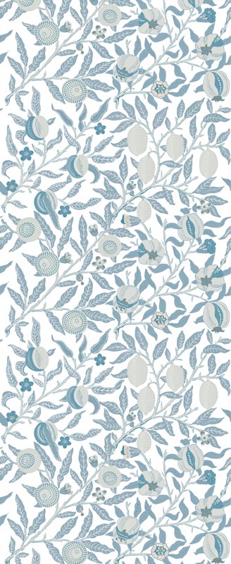 Tappeto vinile bagno fiori blu stile vittoriano - TenStickers
