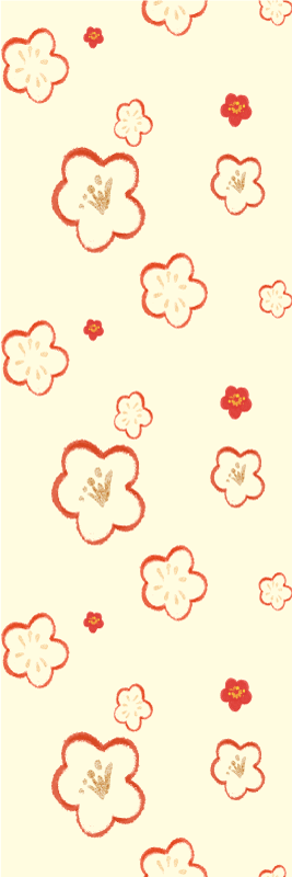 Tappeto vinile bagno motivo fiori daphne rosso e crema - TenStickers
